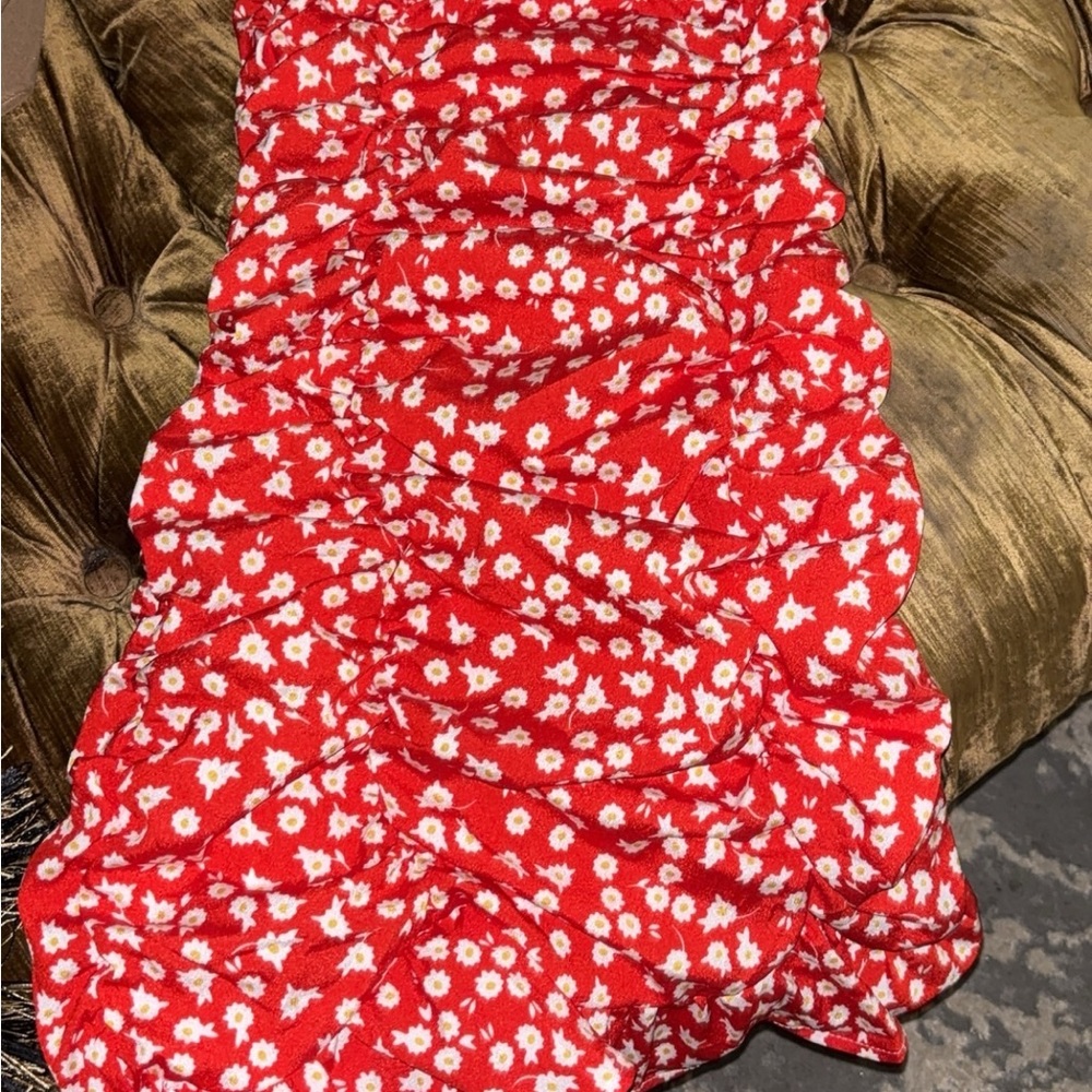 Floral Red Skirt